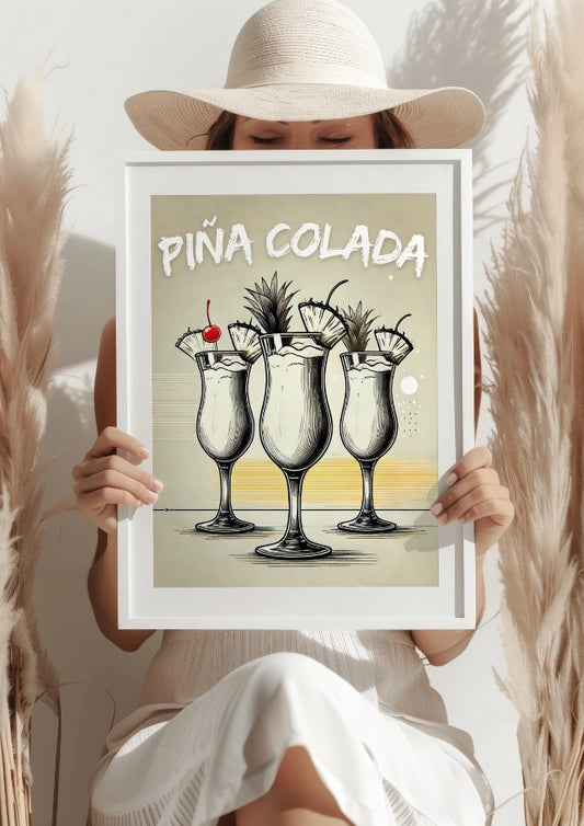 Piña Colada Klimatyczny Drink Plakat