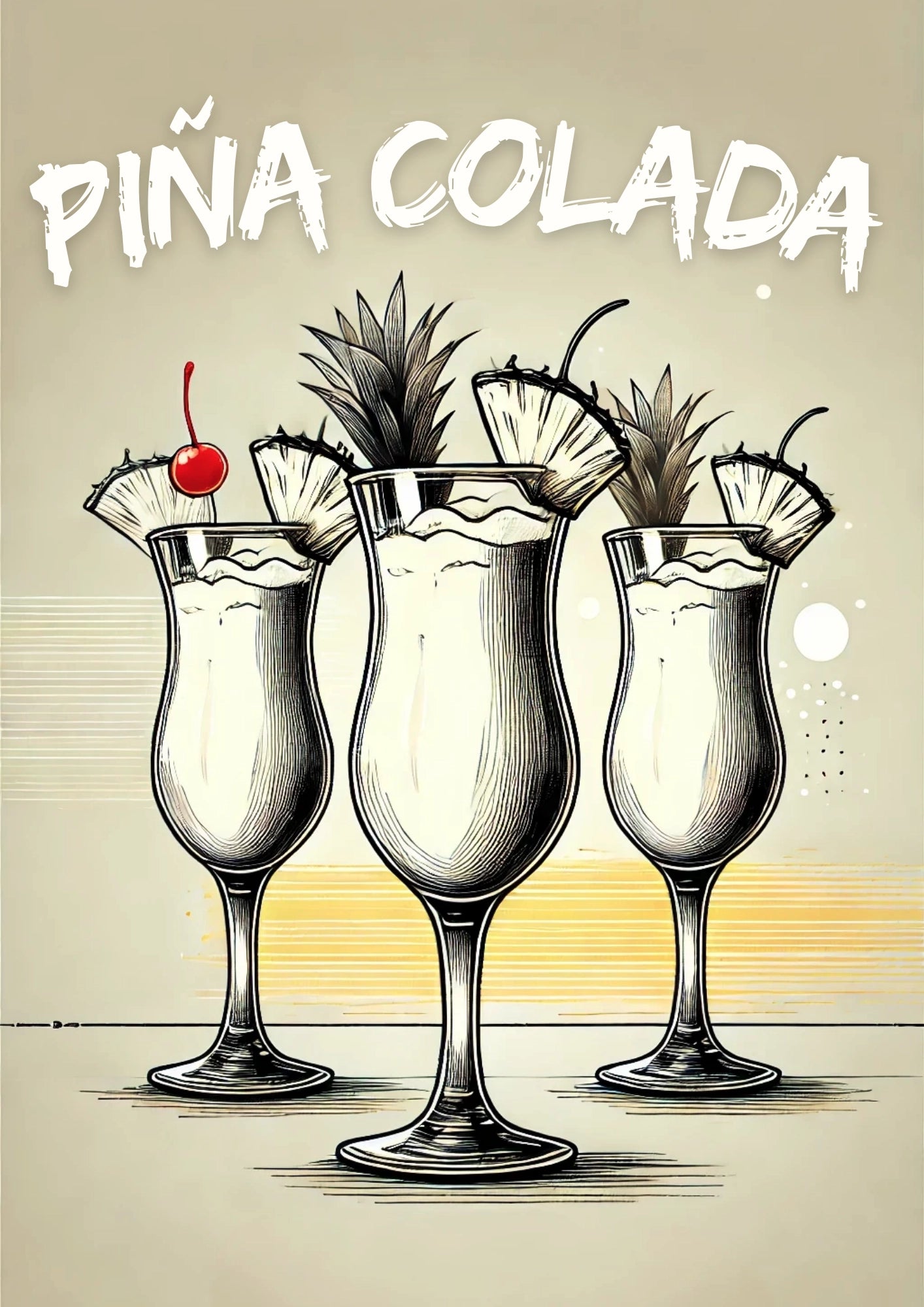 Piña Colada Klimatyczny Drink Plakat