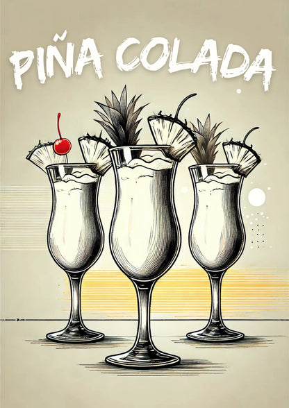 Piña Colada Klimatyczny Drink Plakat