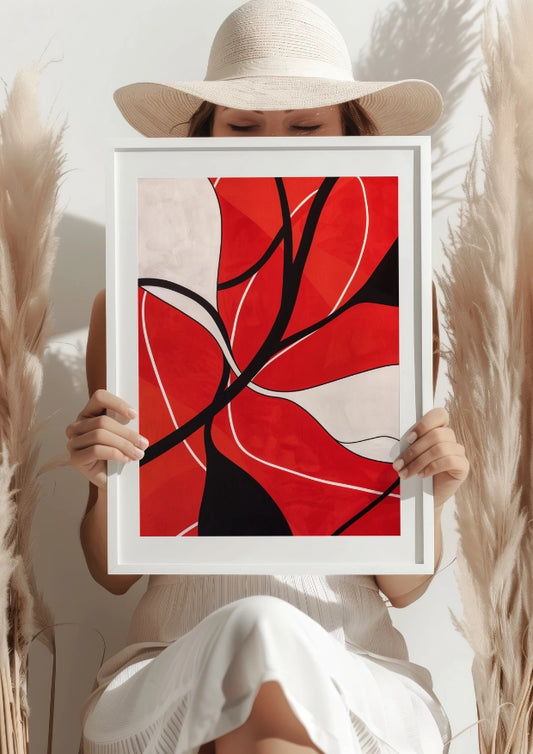 Abstrakcyjna Czerwień Sztuki Plakat