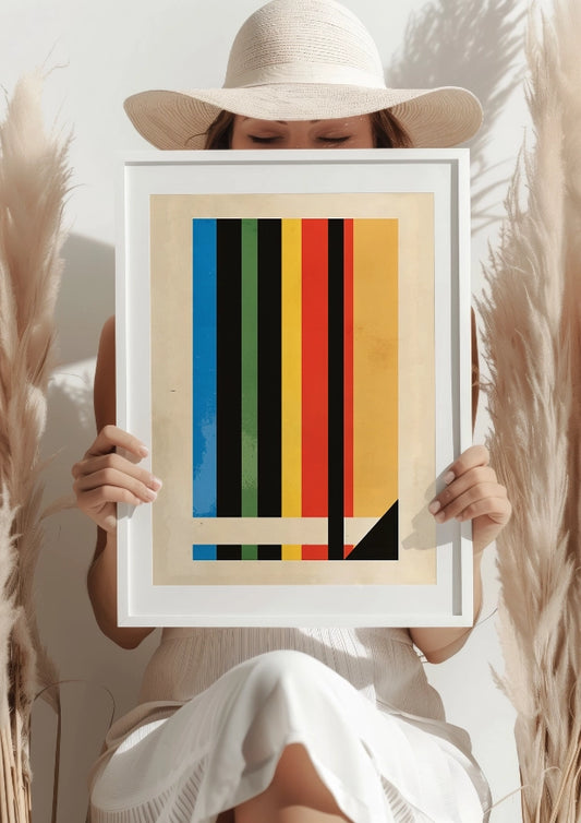 Kolorowe Geometryczne Linie Plakat