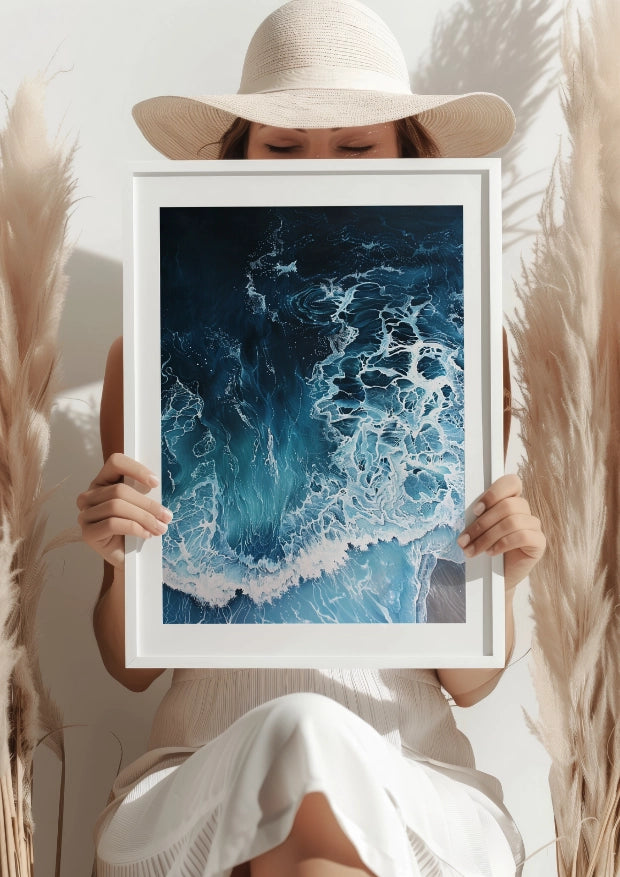 Fale Oceanu Na Ścianie Plakat
