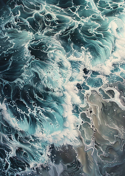 Szmaragdowe Fale Oceanu Plakat