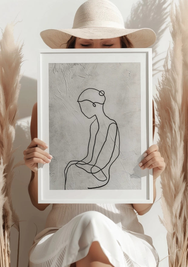 Kontemplacyjna Elegancja Linii Plakat