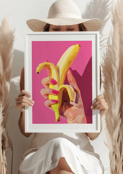 Różowy Banan W Letnim Stylu Plakat
