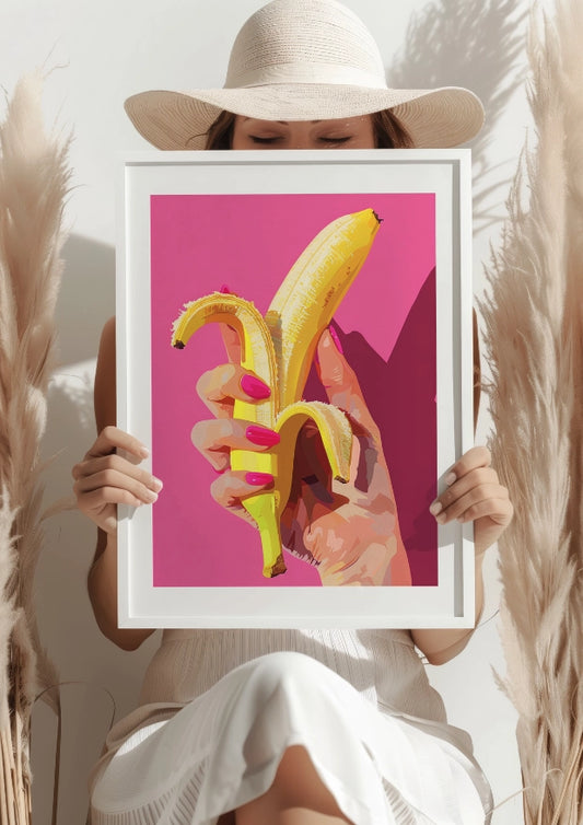 Różowy Banan W Letnim Stylu Plakat