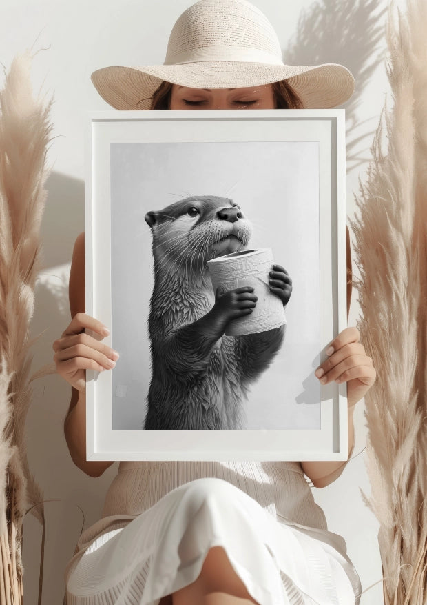 Wydra z Papierem Toaletowym Plakat