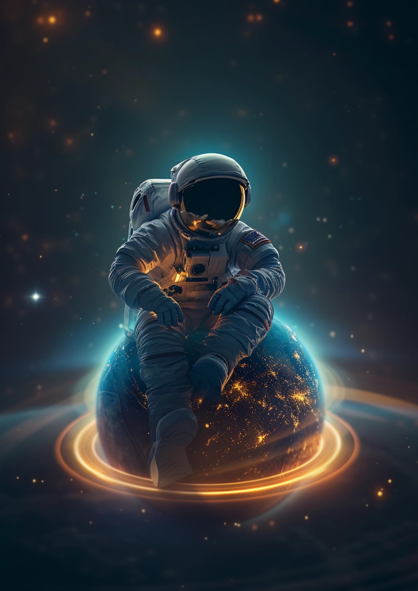 Kosmiczny Marzyciel Na Planecie Plakat