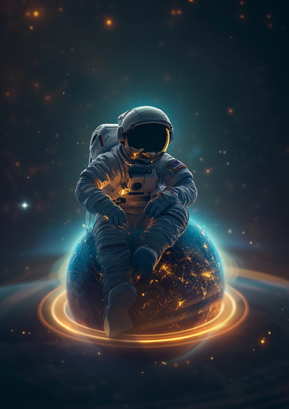Kosmiczny Marzyciel Na Planecie Plakat