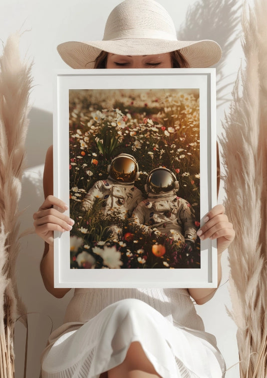 Kosmiczny Spacer Po Kwiatach Plakat