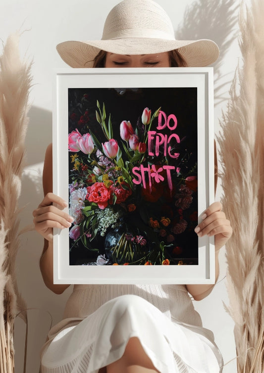 Kwiatowy Ekstrawagancki Inspirujący Plakat