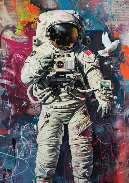 Kolorowy Kosmiczny Graffiti Plakat