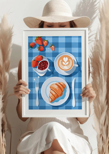 Śniadaniowy Klimat z Truskawkami Plakat