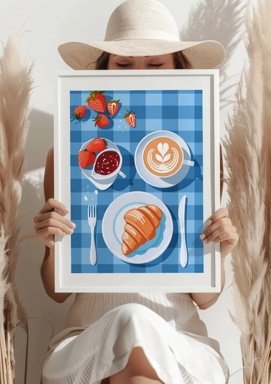 Śniadaniowy Klimat z Truskawkami Plakat