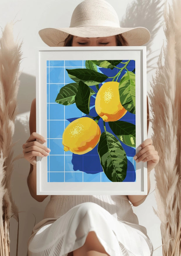 Słoneczne Cytryny Na Tle Plakat