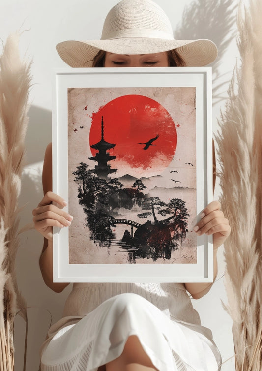 Wschodzące Słońce Japonii Plakat