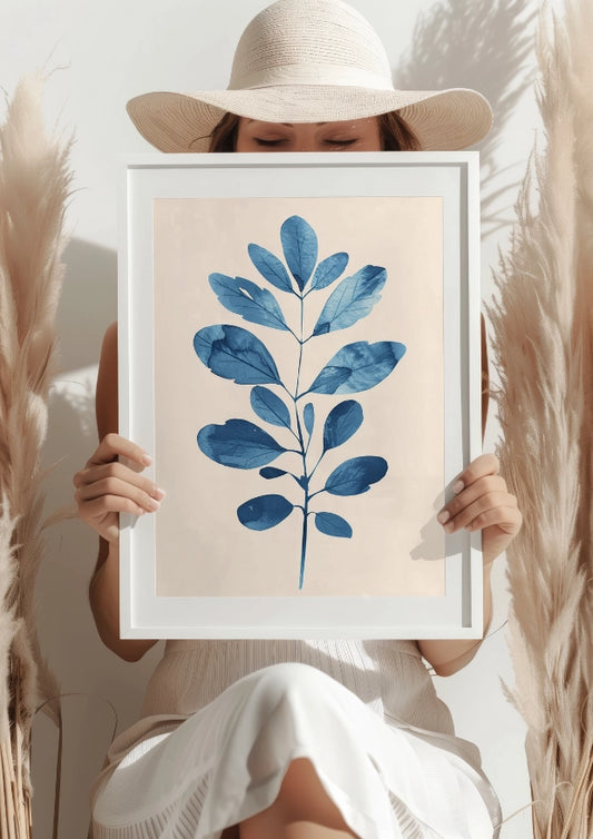 Błękitne Liście Naturalnej Harmonii Plakat