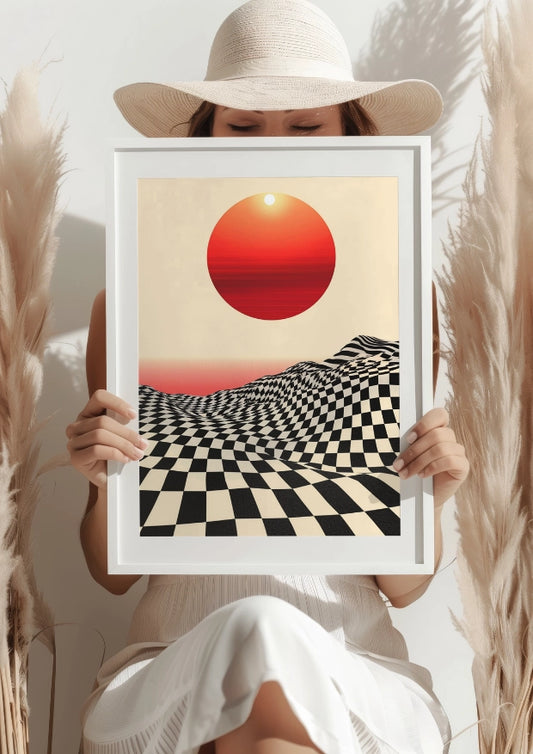 Surrealistyczny Krajobraz Słońca Plakat