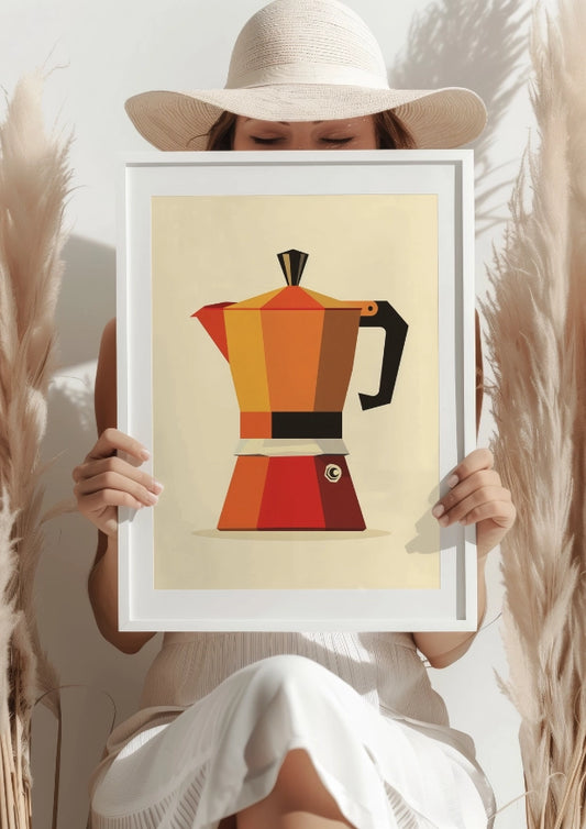 Kawiarka Retro Kuchennego Stylu Plakat