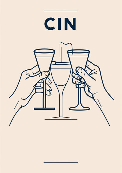 Elegancki Toast Przyjaciele Plakat