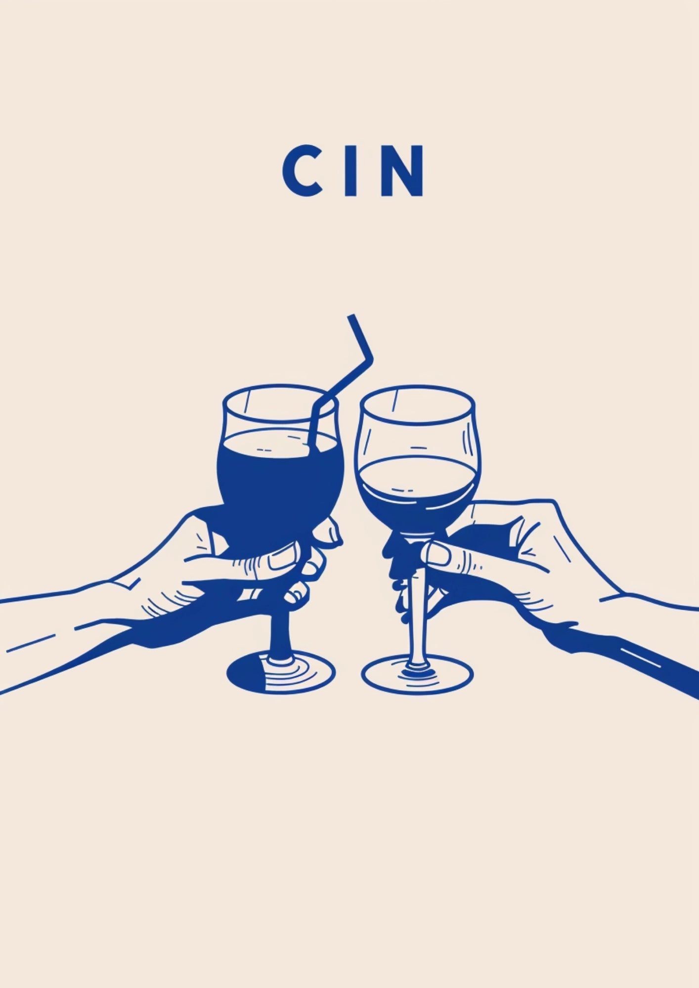 Stylowy Toast Przyjaciół Plakat