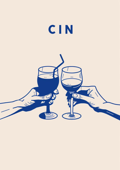 Stylowy Toast Przyjaciół Plakat