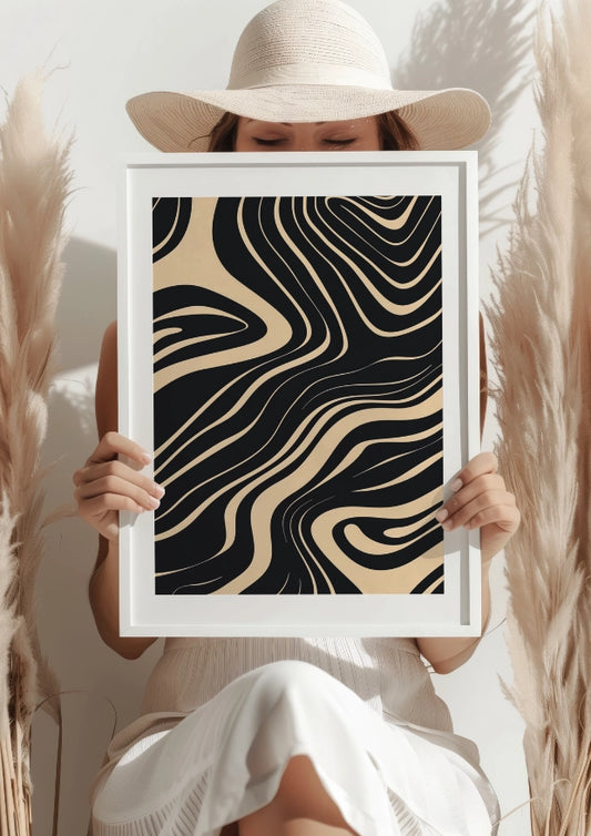 Abstrakcyjne Linie Elegancji Plakat