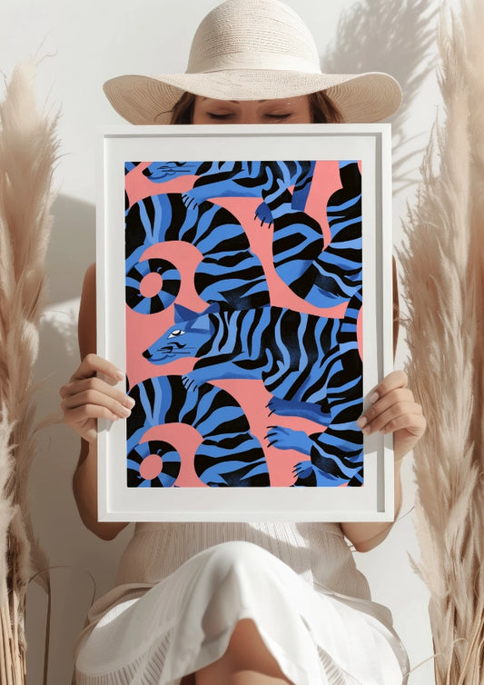Geometryczna Harmonia Tygrysów Plakat