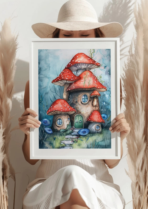Magiczna Wioska Grzybowy Domek Plakat