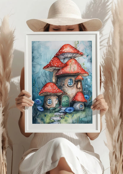 Magiczna Wioska Grzybowy Domek Plakat