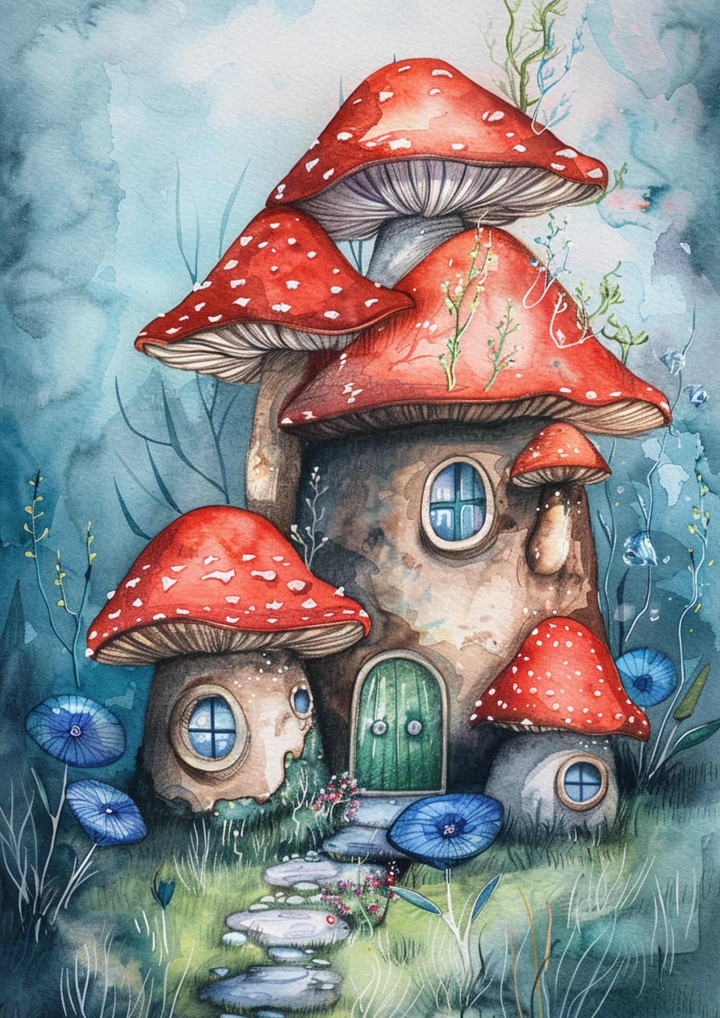 Magiczna Wioska Grzybowy Domek Plakat