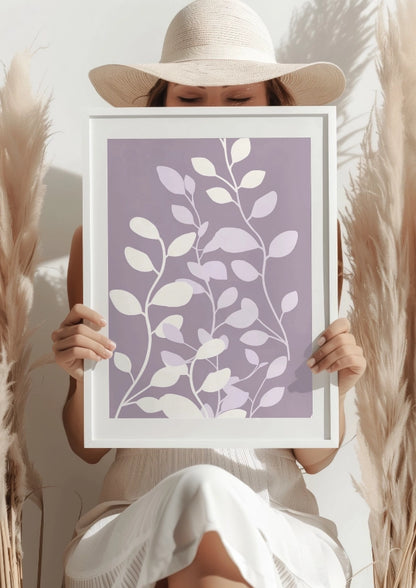 Delikatne Fioletowe Liście Plakat
