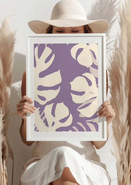 Liście Monstery w Pastelach Plakat