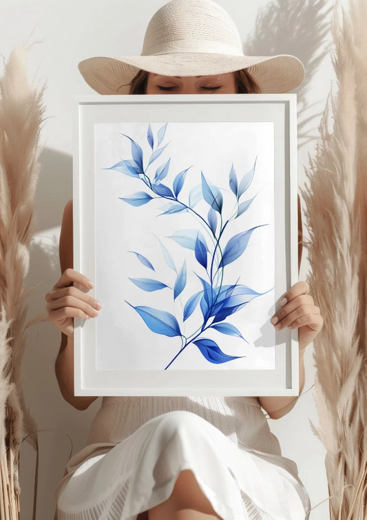 Niebieskie Liście Natury Plakat