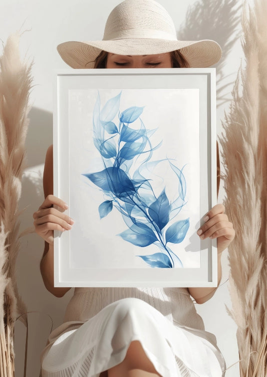 Niebieskie Liście Flamenco Plakat