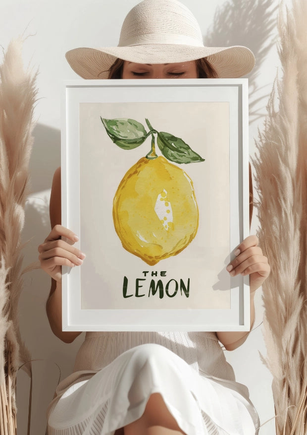 Żółta Cytryna Akwarela Plakat