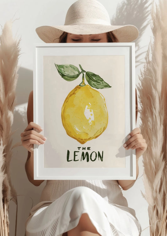 Żółta Cytryna Akwarela Plakat