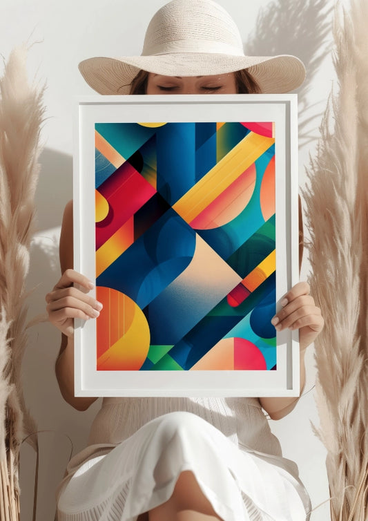 Kolorowa Abstrakcja Geometryczna Plakat