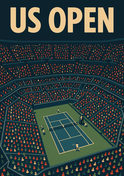Nocny Pojedynek na Hardcourcie US Open Plakat