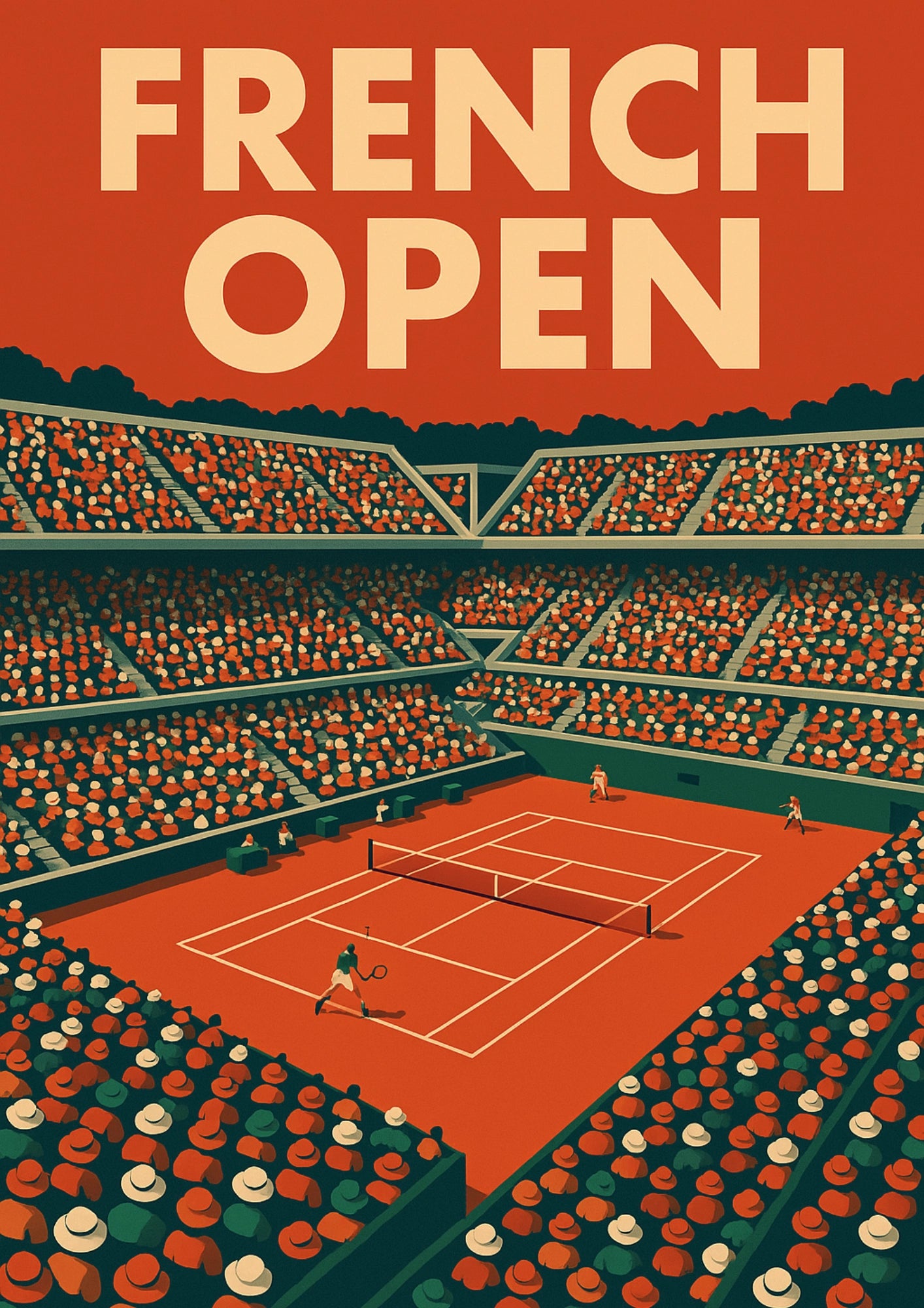 Ceglany Heroizm Roland Garros French Open Plakat