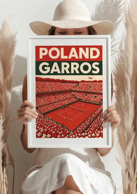 Patriotyczny Kort Ceglasty Poland Garros Plakat