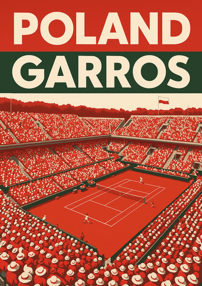 Patriotyczny Kort Ceglasty Poland Garros Plakat