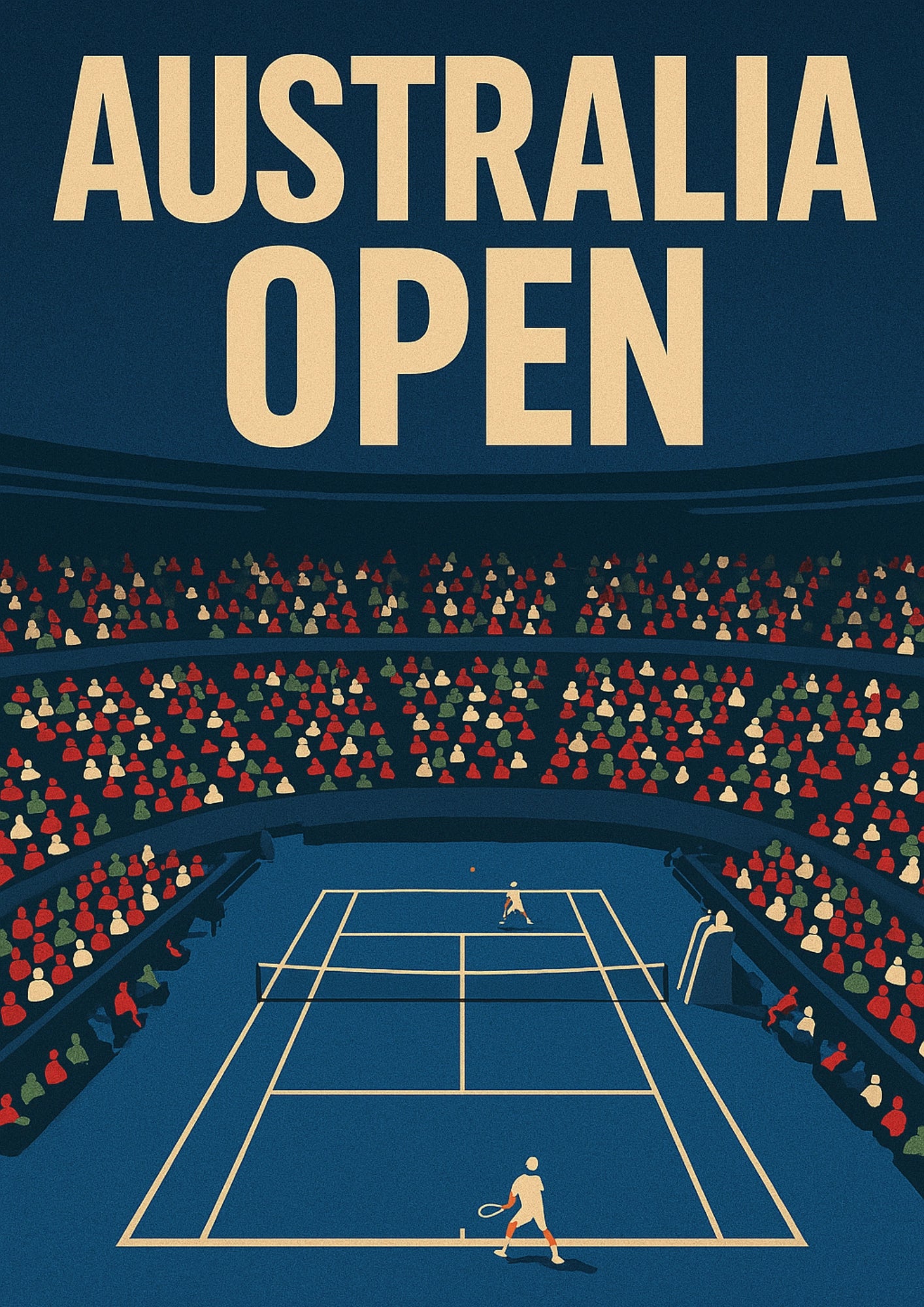 Nocna Walka na Błękicie Australia Open Plakat