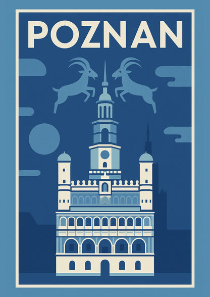 Poznań Ratusz Koziołki i Miejska Legenda Plakat