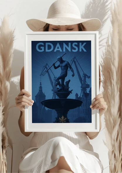 Gdańsk Neptun Żurawie i Morska Duma Plakat