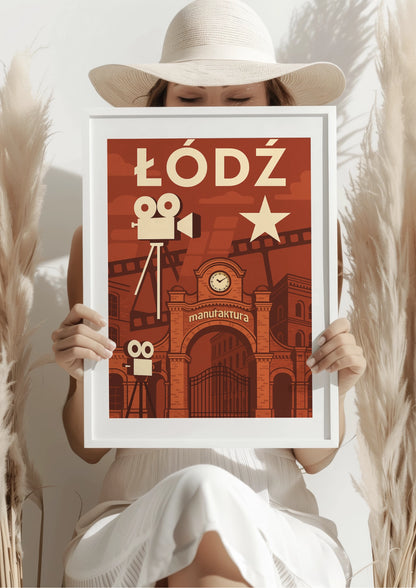 Łódź Manufaktura Kamera i Filmowa Historia Plakat