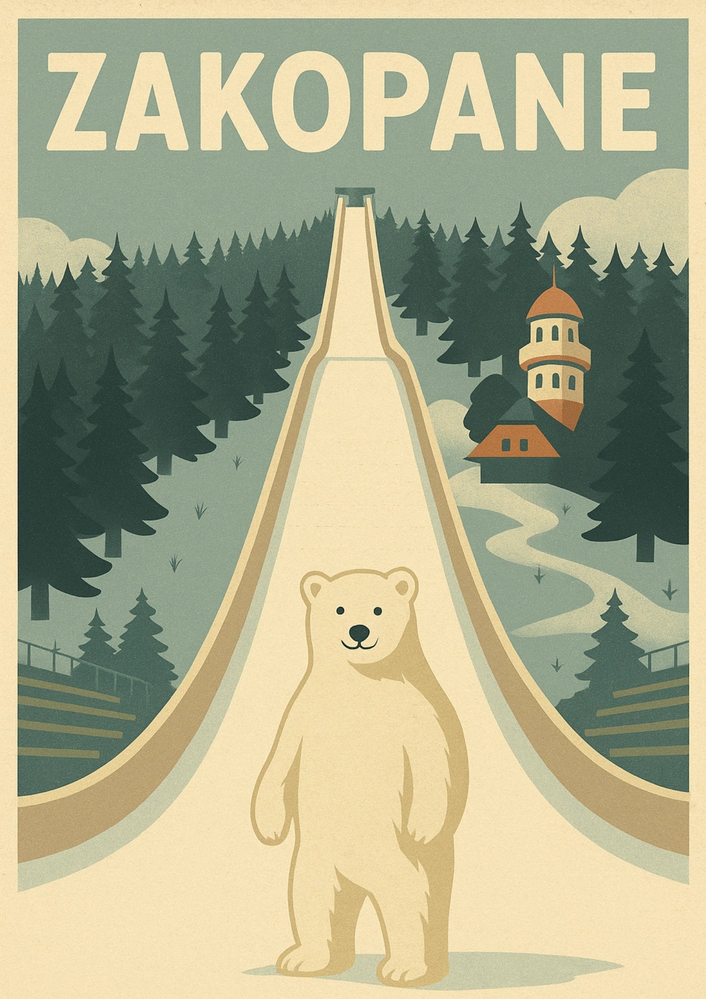 Zakopane Skocznia Niedźwiedź i Górski Urok Plakat