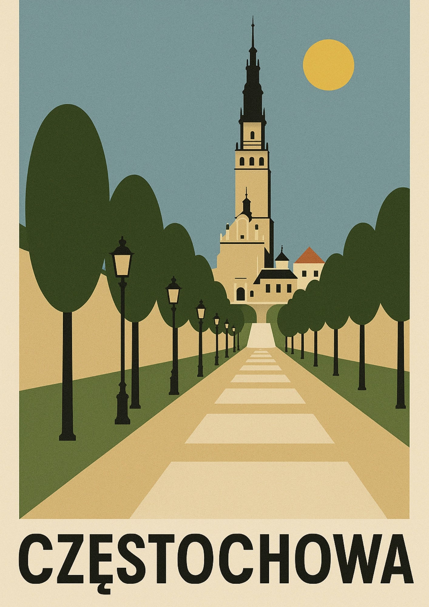 Częstochowa Jasna Góra Aleja Pielgrzyma Plakat