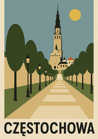 Częstochowa Jasna Góra Aleja Pielgrzyma Plakat
