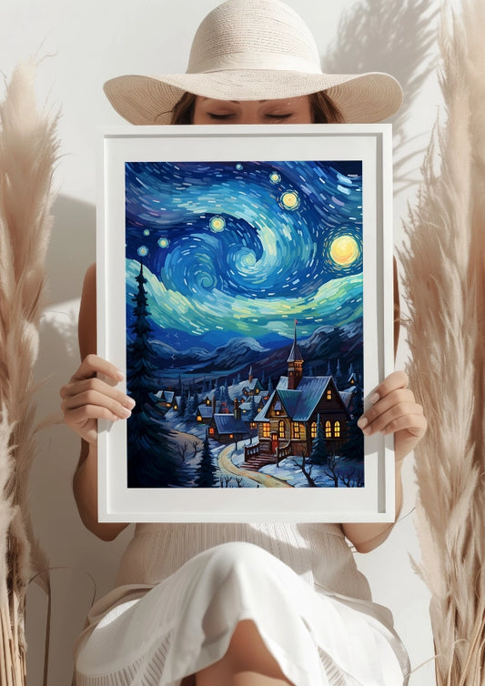 Gwieździsta Noc Zimowa Plakat